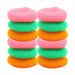 Nylon scrubbers, round design, 12 pieces for thorough cleaning.