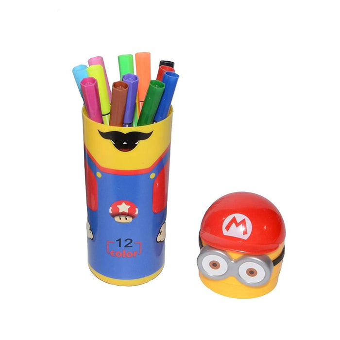 Minions Sketch Pen Set with Attractive Designed Case (Pack of 12) by Your Brand