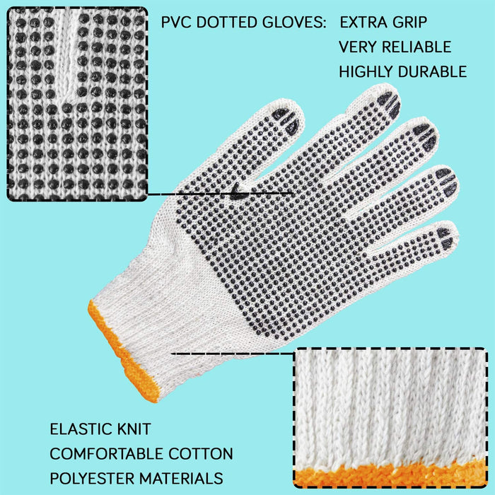 Unisex Knitted / Sewing Cotton Plain Hand Gloves Raw White by Your Brand