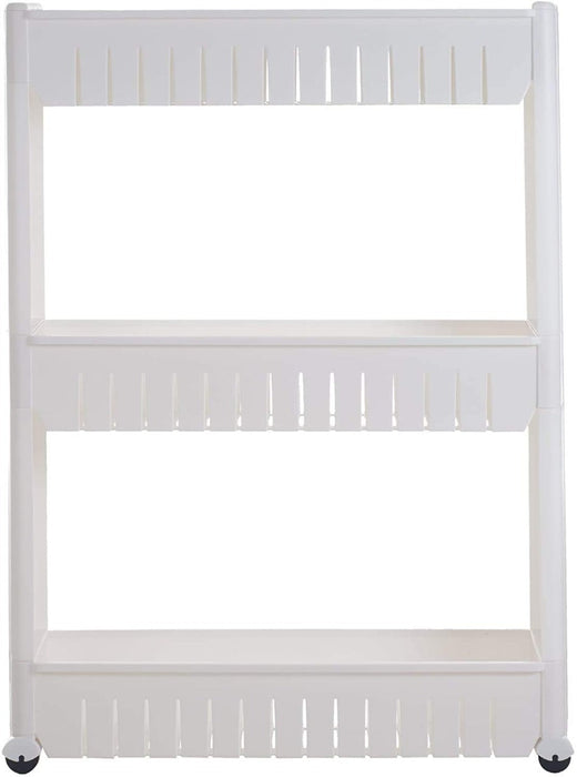 Multipurpose 3 Layer Slim Side Space Saving Storage Organizer Rack Shelf by Your Brand