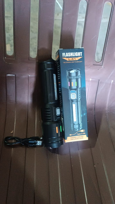 Led Torch High Lumens Fast Charging Flashlight / Torch with Far & Near Zoom (1 Pc) by Your Brand