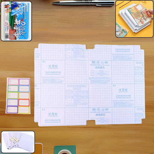 Premium Transparent Adhesive Book Cover Sheets (Mix Size / 30 Pc) by Your Brand
