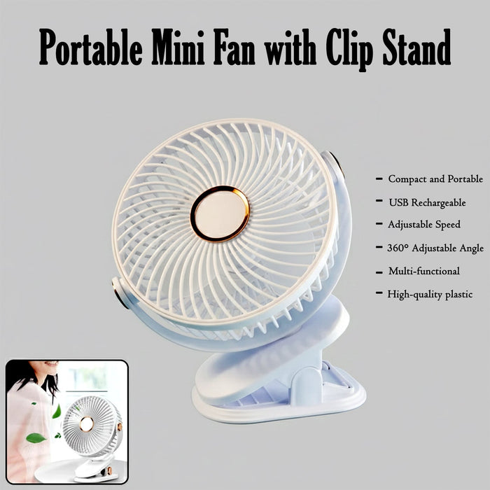 Portable Mini Fan with Clip Stand (1 Pc) by Your Brand