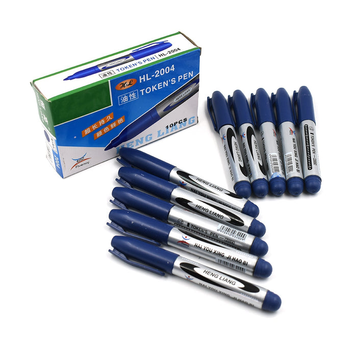 10Pc Permanent Blue Marker and pen used in studies by Your Brand