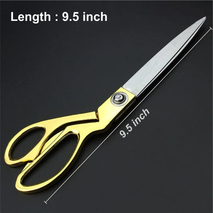 Stainless Steel Tailoring Scissor Sharp Cloth Cutting (9.5inch) (Golden) by Your Brand
