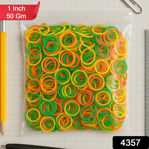 Rubber Band For Office/Home and Kitchen Accessories Item Products, Elastic Rubber Bands, Flexible Reusable Nylon Elastic Unbreakable, For Stationery, School Multicolor (1 Inch, 50 GM), Hair accessories by Your Brand