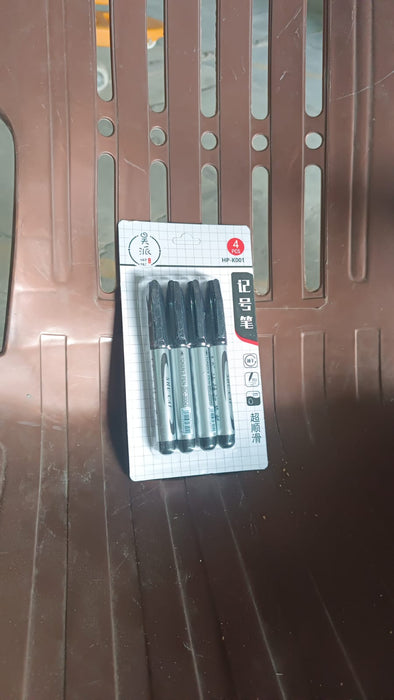 Black Marker used in all kinds of school, college (4 Pcs Set) by Your Brand