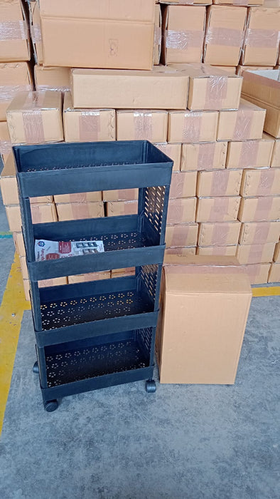 4-Layer Plastic Storage Rack with Wheels by Your Brand