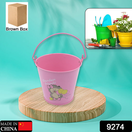 Small Metal Bucket for Plants & Decor (1 Pc, With Handle) by Your Brand