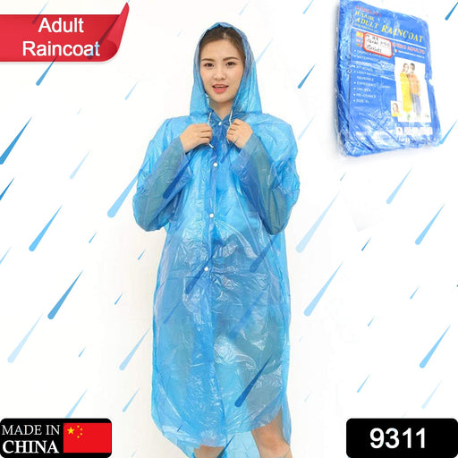 Portable Adult Waterproof Raincoat Cardigan for Outdoor Travel (1 Pc) by Your Brand