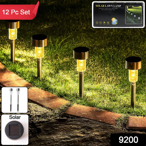Solar Lawn Lamp Set of 12 Pc by Your Brand