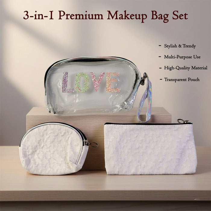 3-in-1 Premium Makeup Bag Set by Your Brand