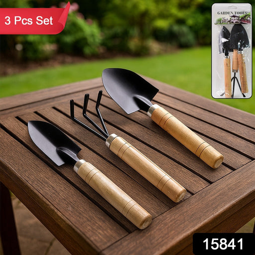 Garden Tool Kit Durable Hand Tools Set with Wooden Handle (3 Pc) by Your Brand