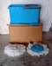 Spin mop with plastic bucket and easy wheels, large bucket for cleaning
