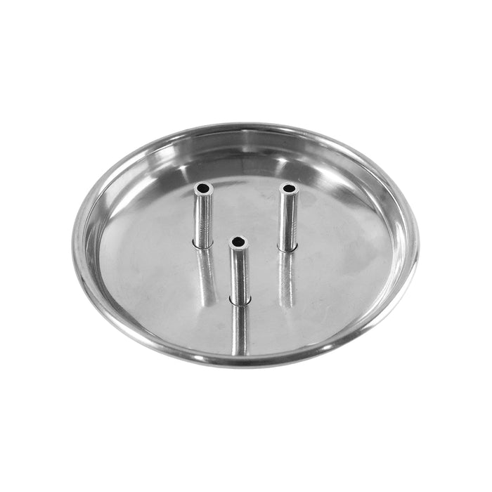 Stainless Steel Lotus Agarbatti Stand with Triple Stick Holder (1 Pc) by Your Brand