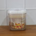 Transparent airtight jar with vibrant red lid