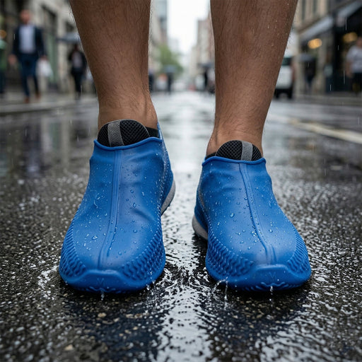 Waterproof Silicone Shoe Cover Blue Color (1 Pair, Medium Size) by Your Brand