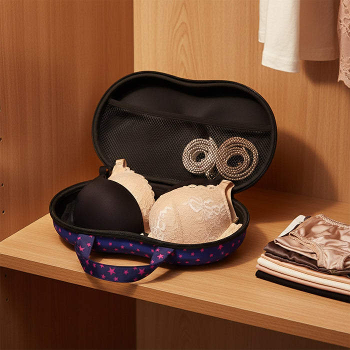 Premium Hard-Shell Bra & Lingerie Storage Travel Case (1 Pc) by Your Brand