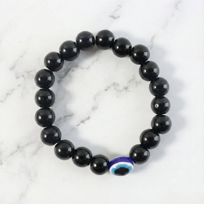 Elegant Dual-Tone Crystal Beaded Stretch Bracelet (1 Pc) by Your Brand