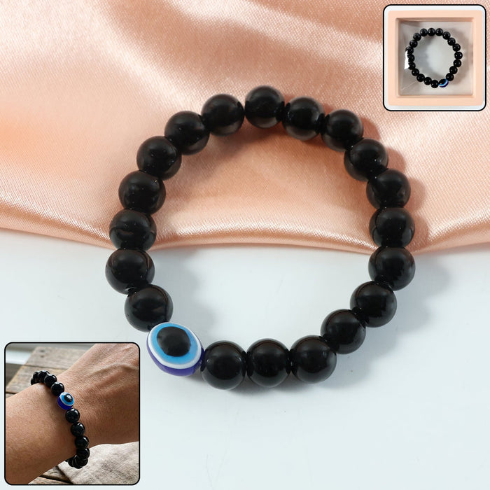 Elegant Dual-Tone Crystal Beaded Stretch Bracelet (1 Pc) by Your Brand