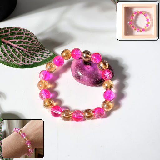 Elegant Dual-Tone Crystal Beaded Stretch Bracelet (1 Pc) by Your Brand
