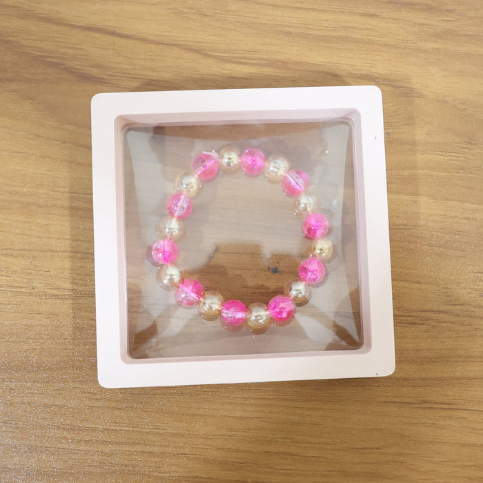 Elegant Dual-Tone Crystal Beaded Stretch Bracelet (1 Pc) by Your Brand