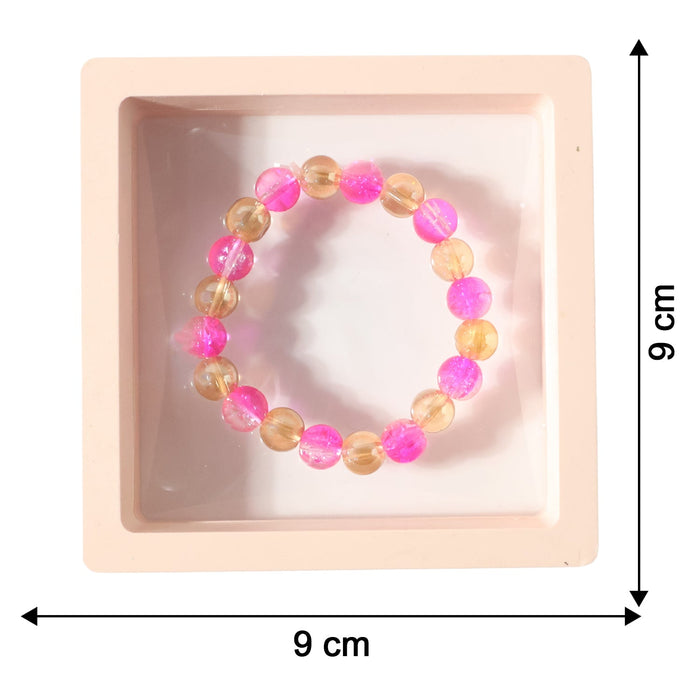 Elegant Dual-Tone Crystal Beaded Stretch Bracelet (1 Pc) by Your Brand