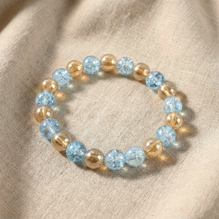 Elegant Dual-Tone Crystal Beaded Stretch Bracelet (1 Pc) by Your Brand