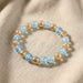 Elegant Dual-Tone Crystal Beaded Stretch Bracelet (1 Pc) by Your Brand