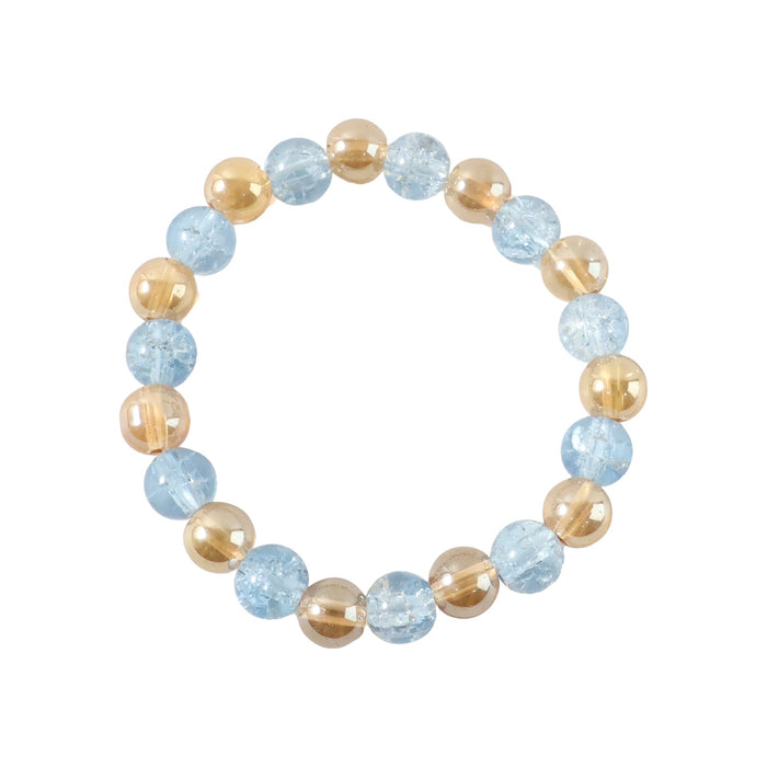 Elegant Dual-Tone Crystal Beaded Stretch Bracelet (1 Pc) by Your Brand