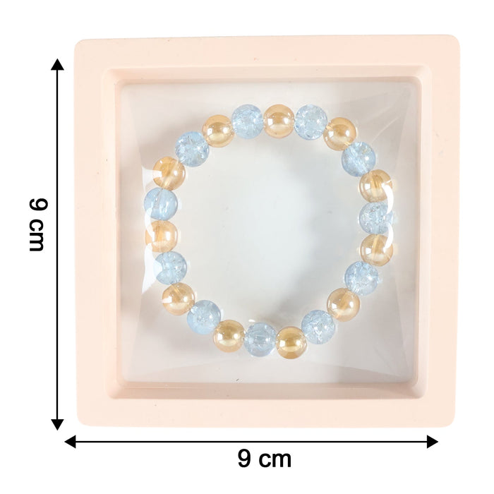 Elegant Dual-Tone Crystal Beaded Stretch Bracelet (1 Pc) by Your Brand