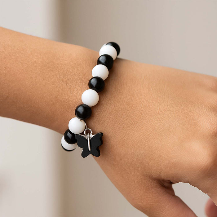 Elegant Black and White Fancy Bracelet (1 Pc) by Your Brand