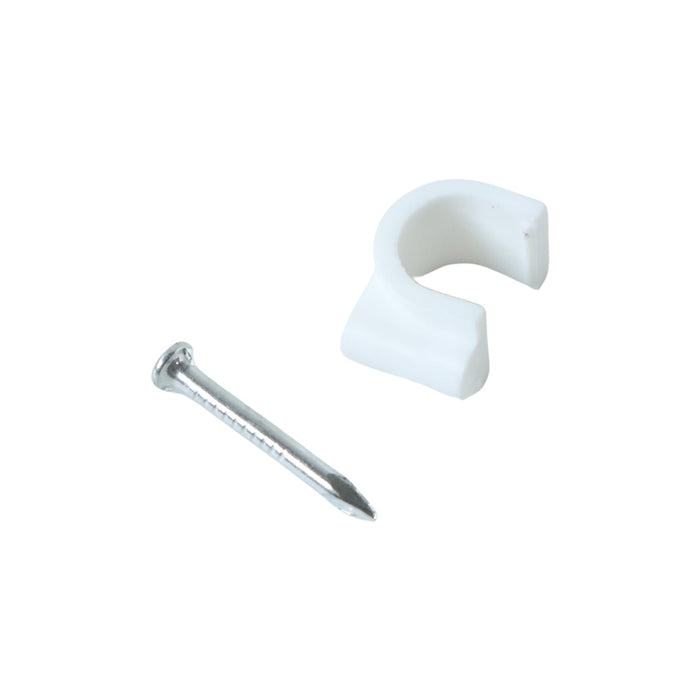 Heavy Duty Plastic Cable Clip with Steel Nail (100 Pc, 8mm) by Your Brand