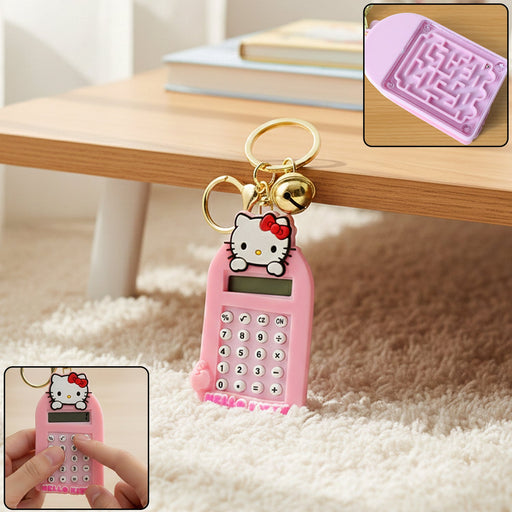 Cute Cartoon Cat Calculator Keychain with Mini Digital Display (1 Pc) by Your Brand