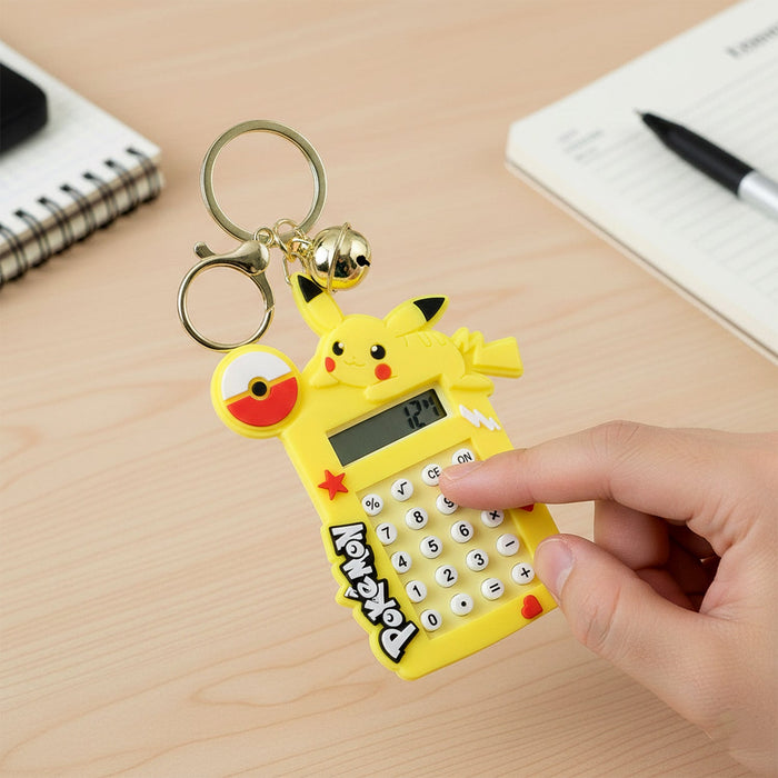 Cute Yellow Cartoon Character Calculator Keychain with Mini Digital Display (1 Pc) by Your Brand