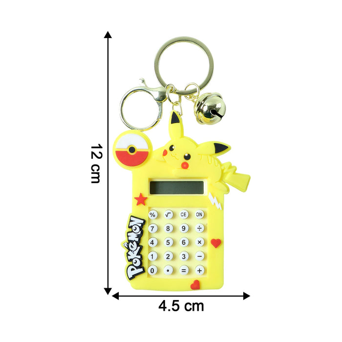Cute Yellow Cartoon Character Calculator Keychain with Mini Digital Display (1 Pc) by Your Brand