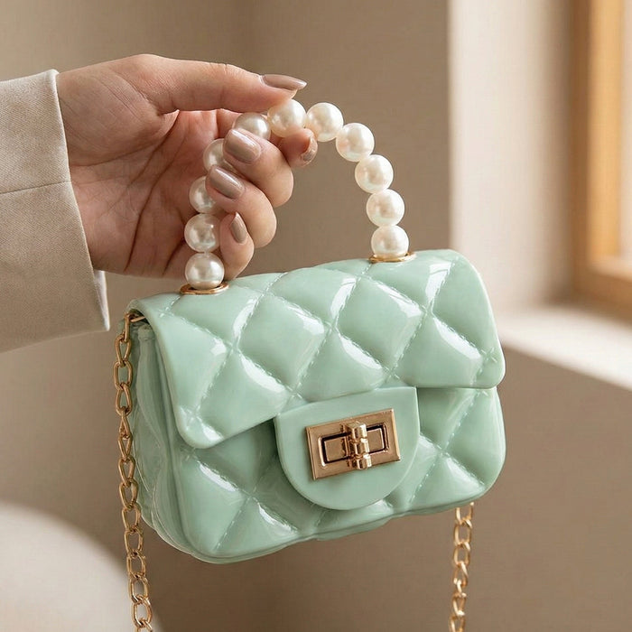 Elegant Quilted Mini Handheld & Sling Fashion Handbag (1 PC) by Your Brand