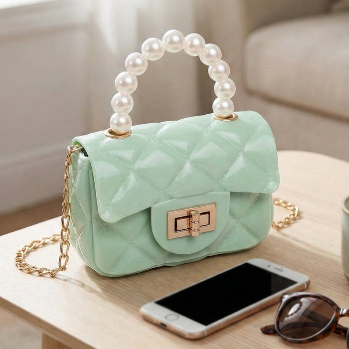 Elegant Quilted Mini Handheld & Sling Fashion Handbag (1 PC) by Your Brand