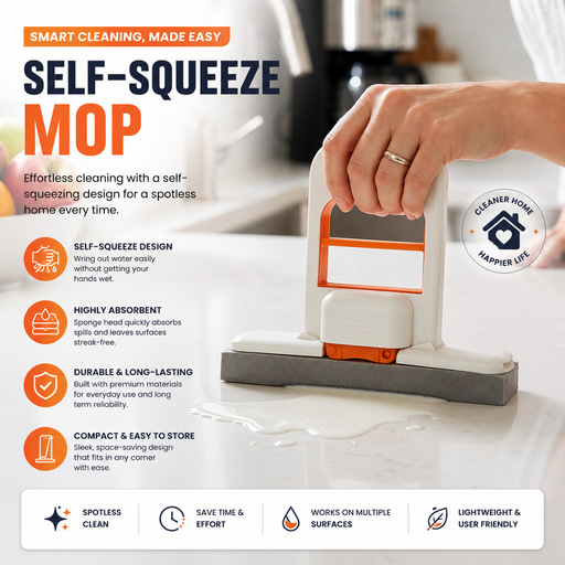 dealdekho.in Handheld Mini Sponge Mop Squeeze Cleaner for Kitchen Counter - Mops
