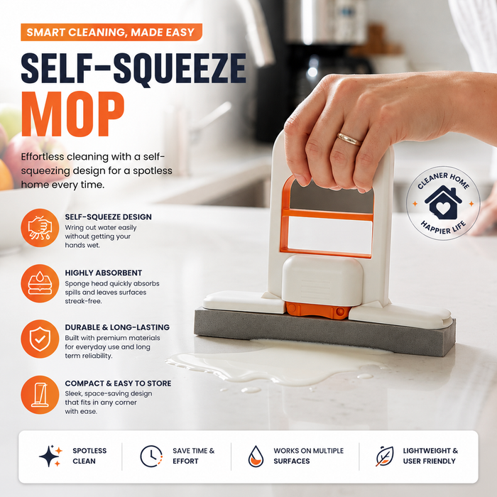 dealdekho.in Handheld Mini Sponge Mop Squeeze Cleaner for Kitchen Counter - Mops