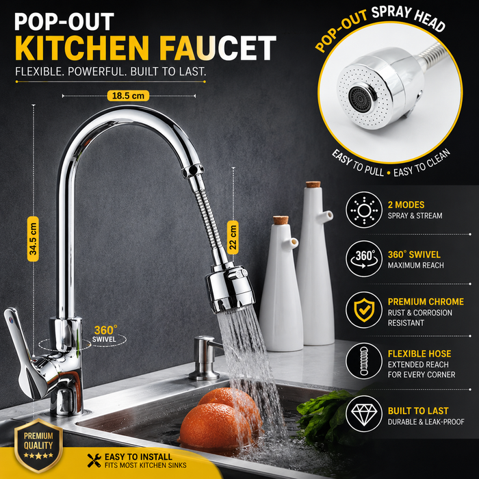 dealdekho.in Water-Saving Faucet Sprayer – 360° Rotating Extension | Mist & Relax - Faucet Aerators