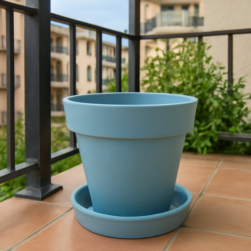 Heavy Plastic Flower pots With Tray (1 Pc) by Your Brand