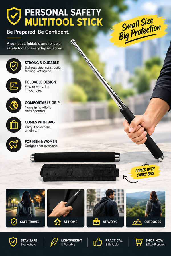 Compact Foldable Self Defense Stick for Effortless Protection