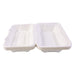 Eco-friendly bagasse food box close up