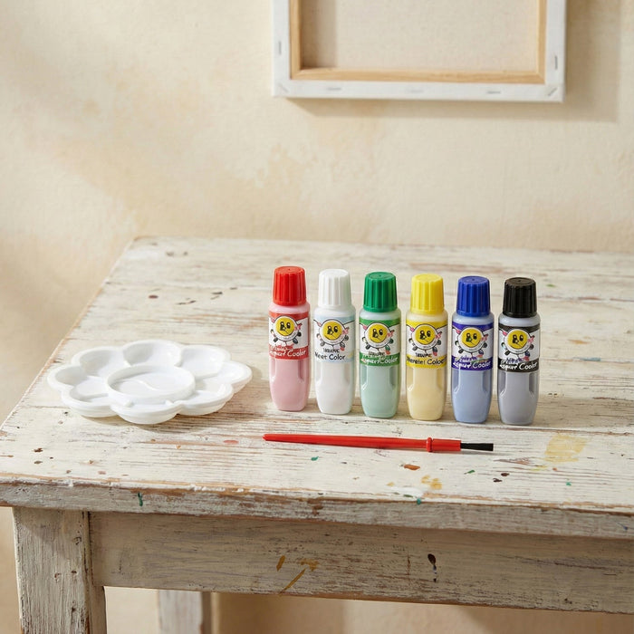 Kids Water Colour Painting Set with Brush & Mixing Palette (1 Set) by Your Brand