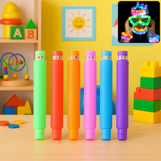 LED Glow Pop Tube Fidget Toy (Mix Color / 1 Pc) by Your Brand
