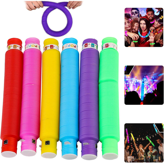 LED Glow Pop Tube Fidget Toy (Mix Color / 1 Pc) by Your Brand