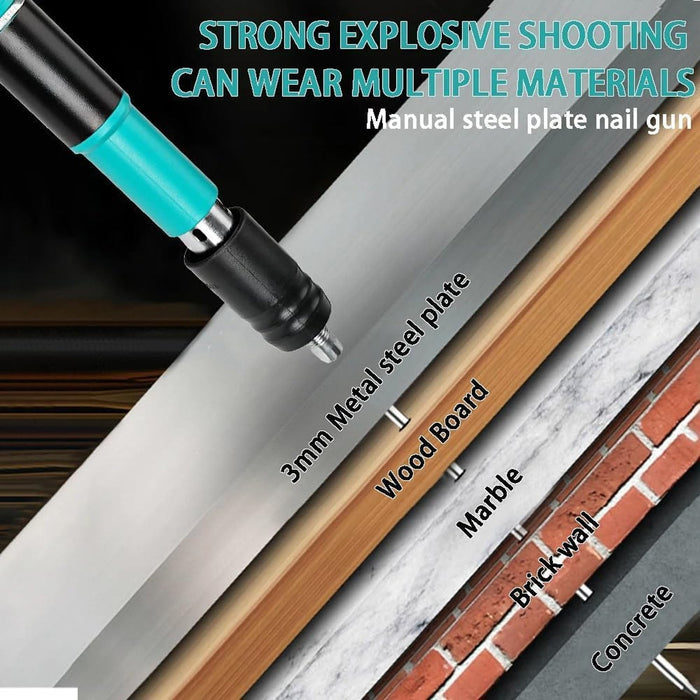 Manual Wall Fastening Tool Nail Gun with Steel Nails Set (1 Set) by Your Brand