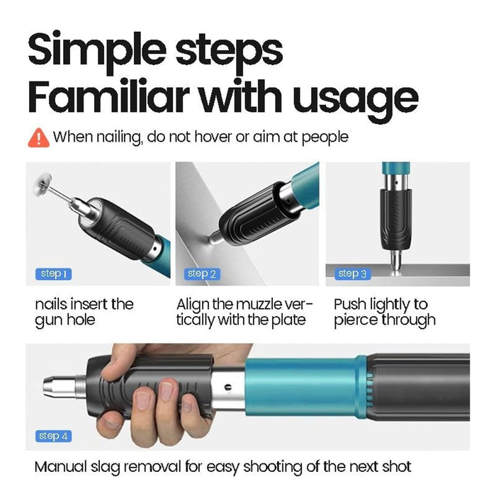 Manual Wall Fastening Tool Nail Gun with Steel Nails Set (1 Set) by Your Brand