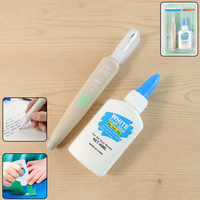 Multipurpose Craft Glue & Correction Pen Combo (1 set) by Your Brand